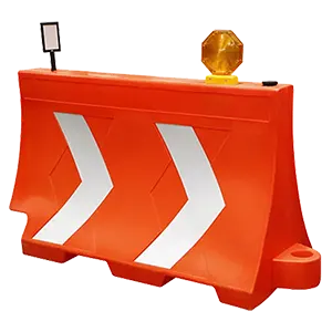 Barrera vial con reflejante